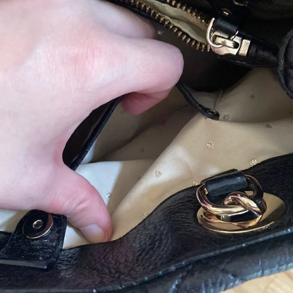 Kate Spade Black Maryanne Quilted Shimmer Leather Shoulder Bag